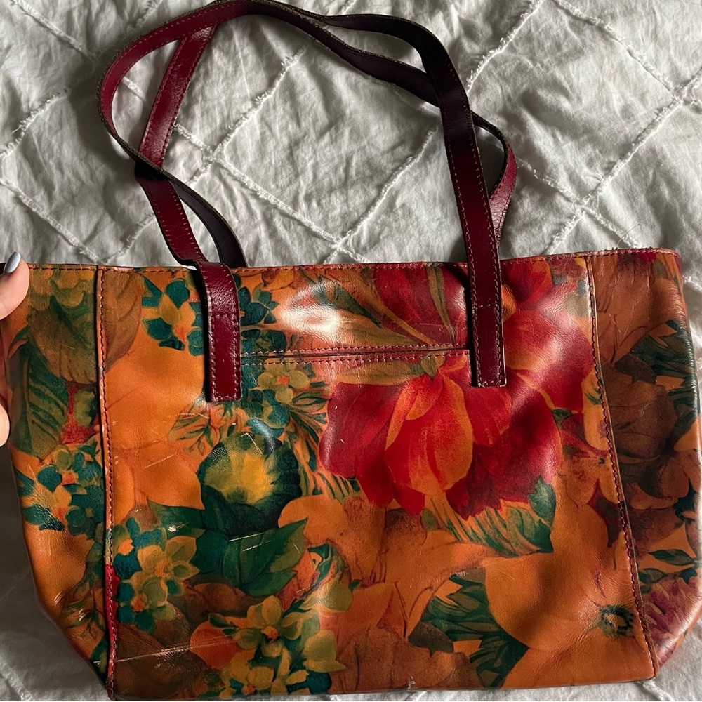 Patricia Nash maroon floral shoulder bag
